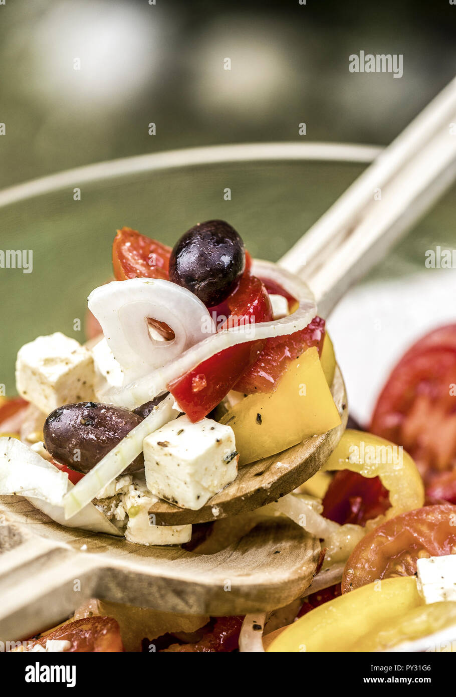 Griechischer Salat, Nahaufnahme Foto Stock