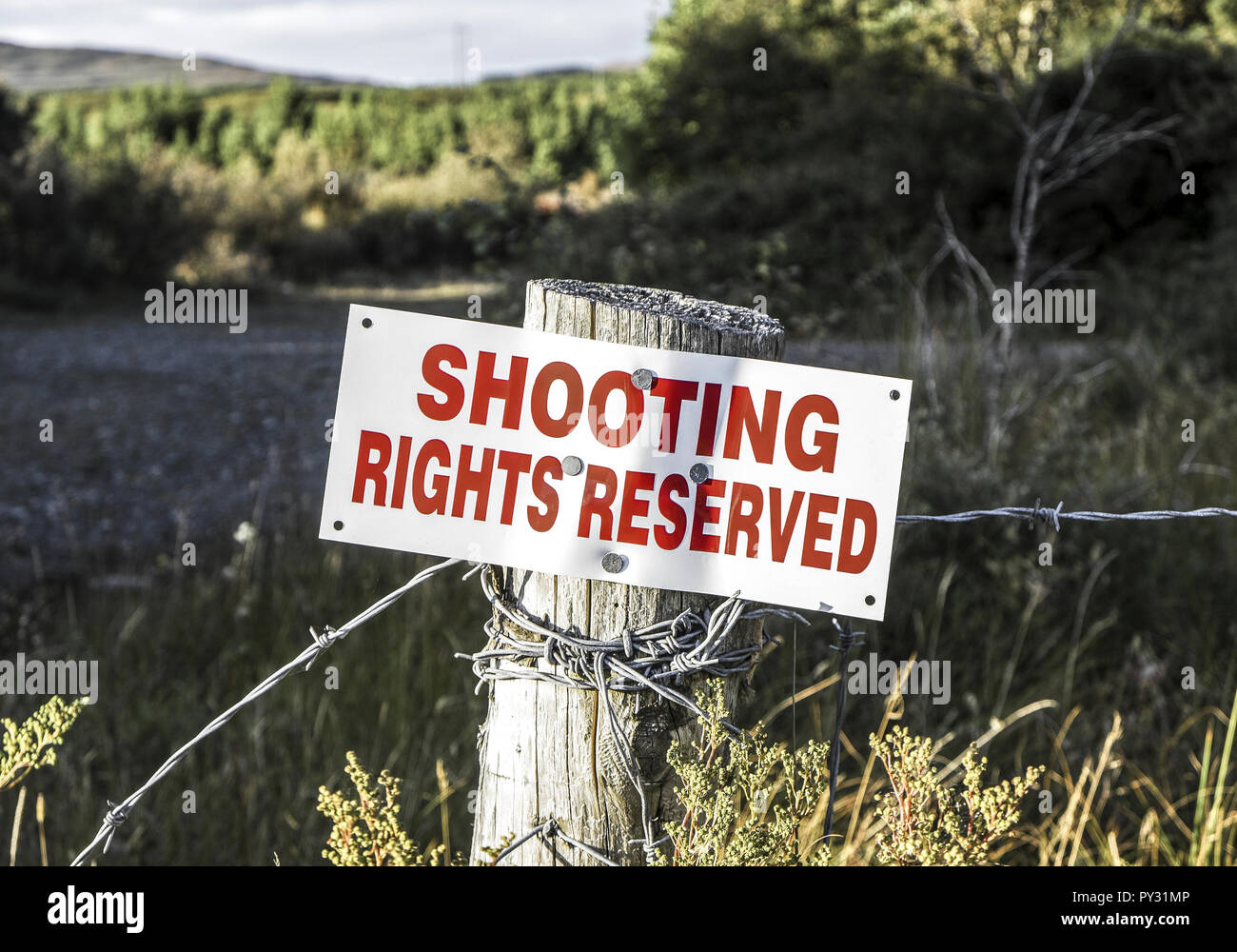 Diritti di tiro riservati, Beschilderung in Irlanda Foto Stock