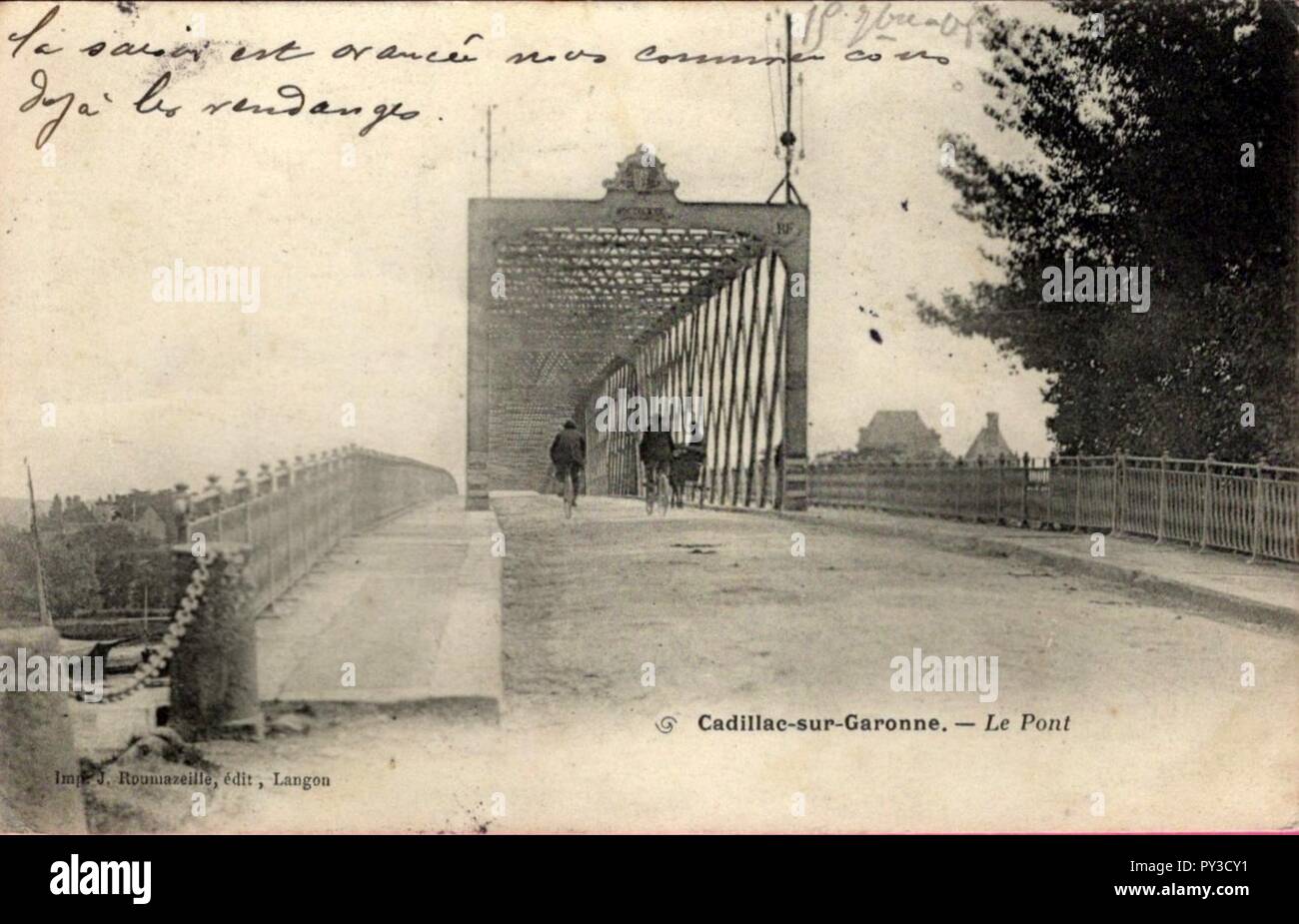 Cadillac-sur-Garonne - Pont metallique 1d. Foto Stock