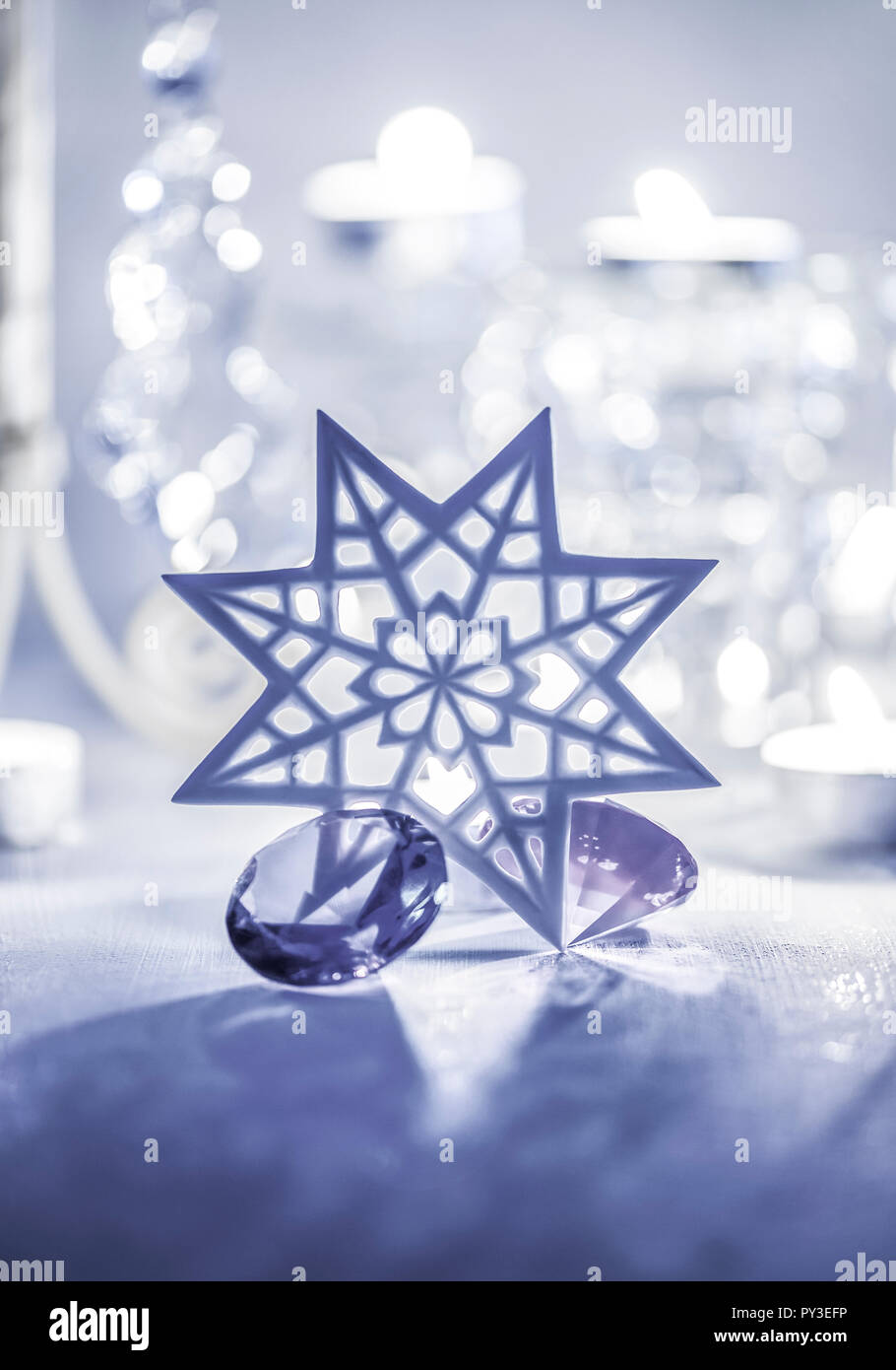 Weihnachtliche Dekoration mit Stern Foto Stock