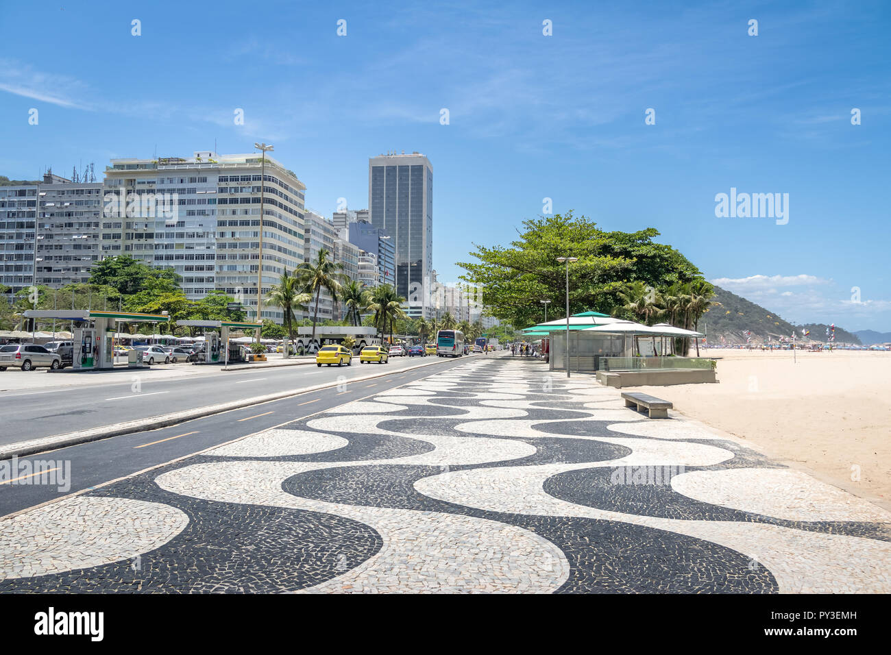 Spiaggia di Copacabana - Rio de Janeiro, Brasile Foto Stock