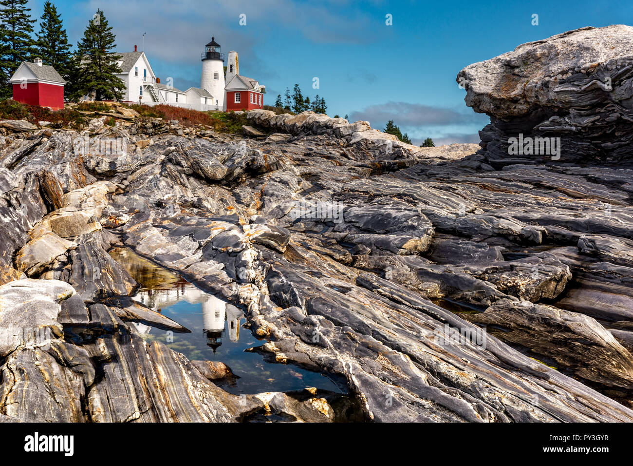 Pemaquid punto luce nel Maine Foto Stock
