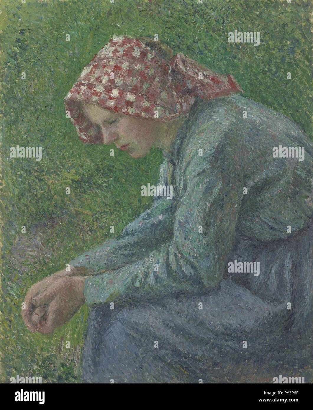 Camille Pissarro - seduto Contadina Foto Stock