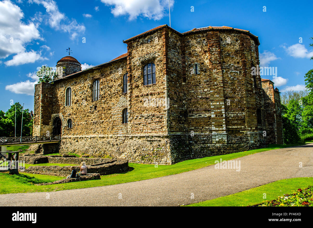 Colchester castello presso il parco del castello in Colchester Essex, Castello Normanno. Si tratta di un grado che ho elencato la costruzione Foto Stock