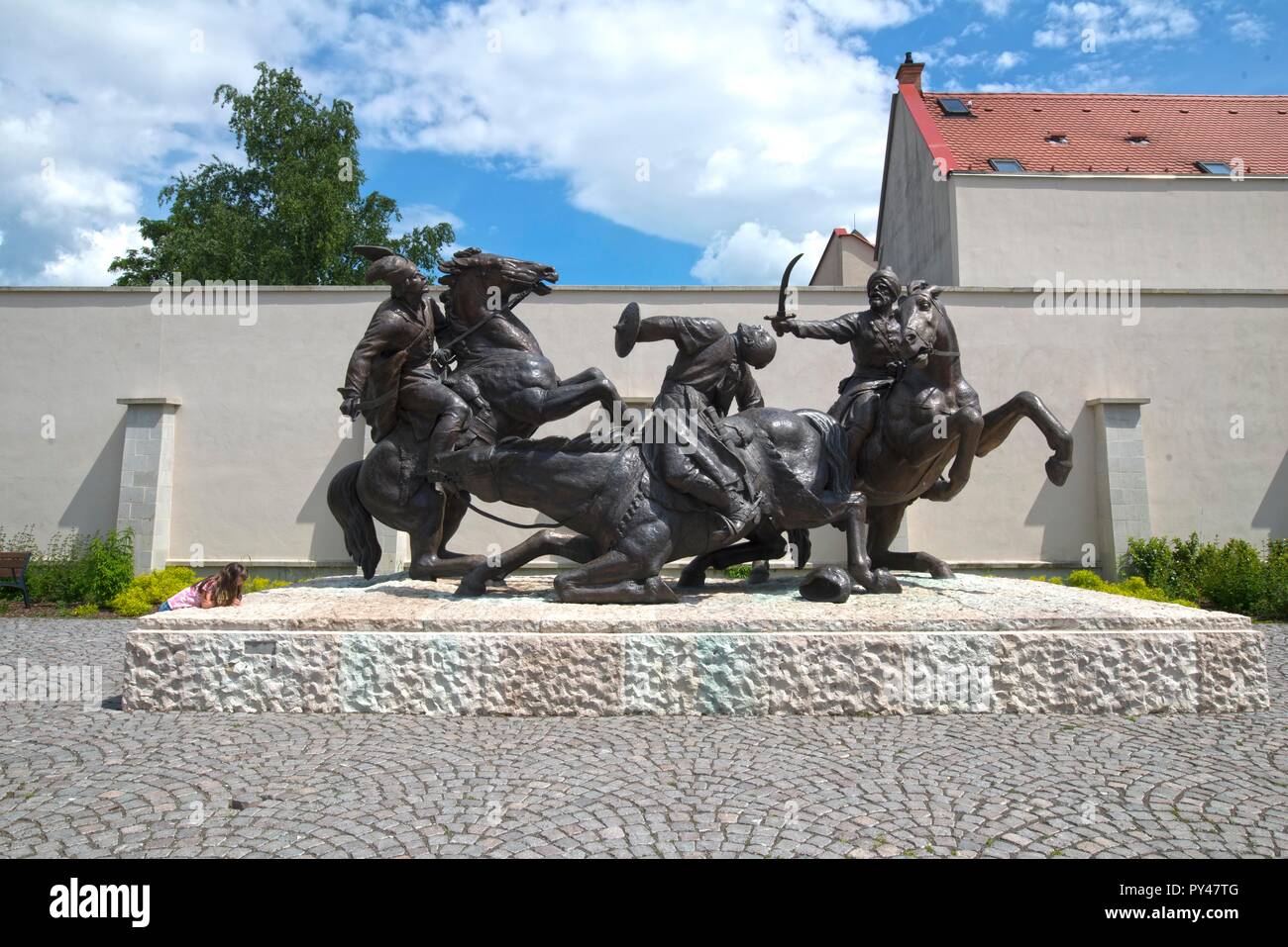 Il drammatico ricordo nel centro della città di Eger visualizzare la battaglia di Mohács quando l impero turco invaso in Ungheria nel 1533 Foto Stock