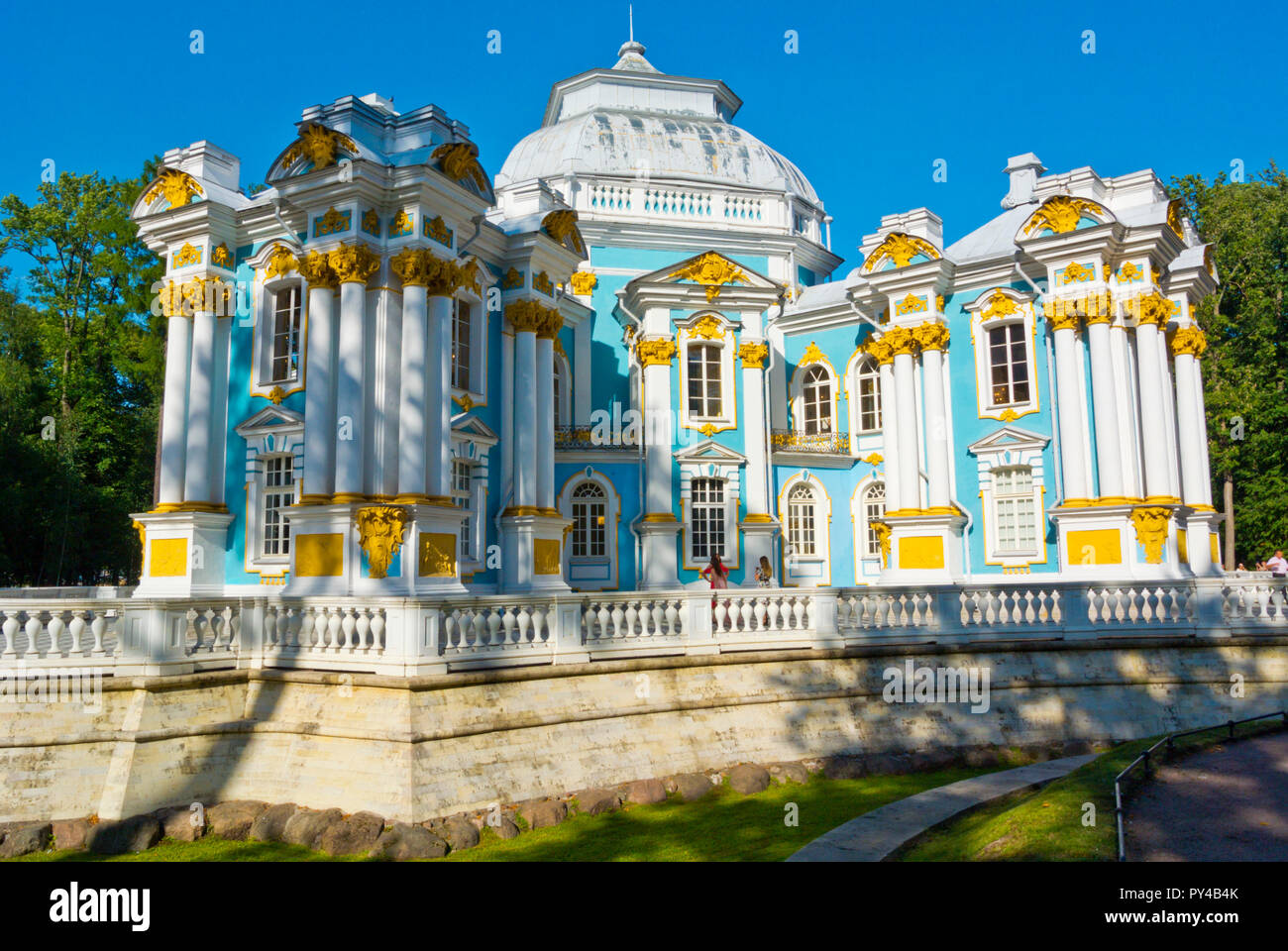 Hermitage Pavilion, Catherine Park, Carskoe Selo, nei pressi di San Pietroburgo, Russia Foto Stock