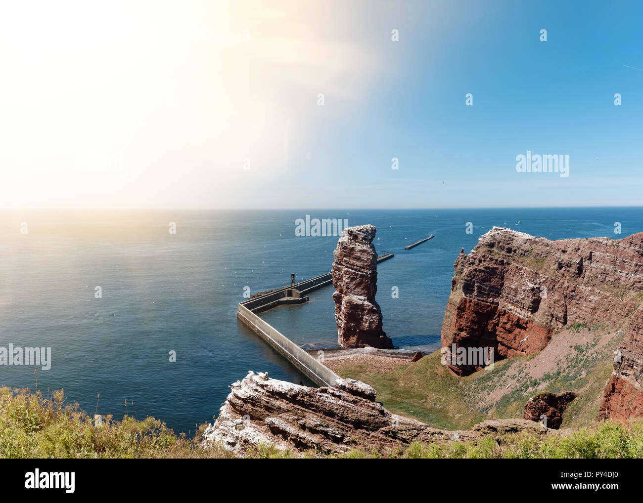 Mare famosa pila Lange Anna sull isola di Helgoland Foto Stock
