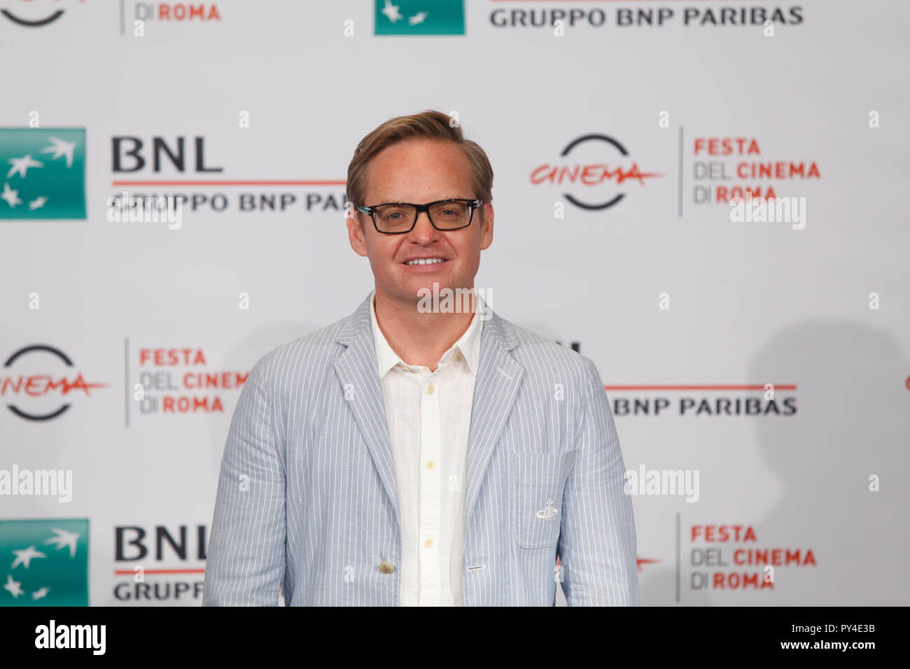Roma, Italia. 24 ott 2018. Jon Baird, regista del film "tan e Ollie' fare il suo photocall alla tredicesima edizione del Roma Cinema Fest in Auditorium Parco della Musica. Credito: Paolo Pizzi/Pacific Press/Alamy Live News Foto Stock