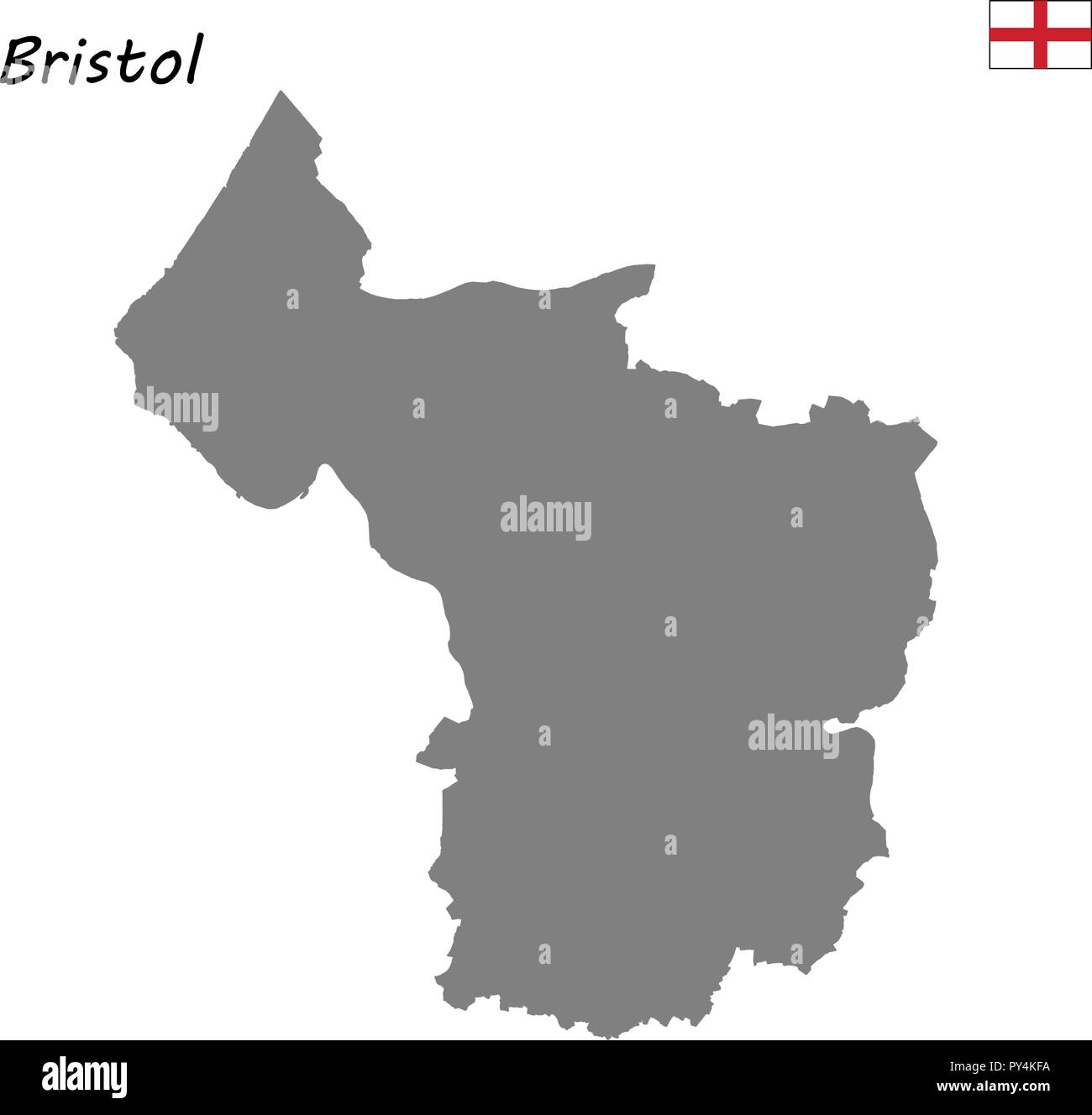 Alta qualità mappa è un cerimoniale di contea di Inghilterra. Bristol Illustrazione Vettoriale