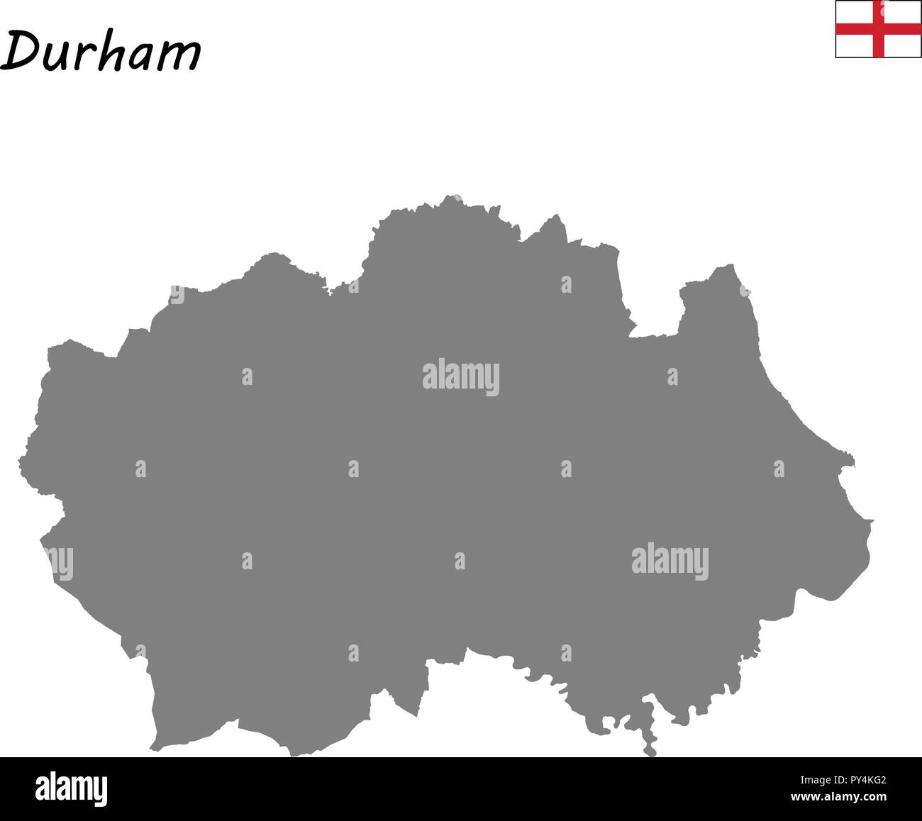 Alta qualità mappa è un cerimoniale di contea di Inghilterra. Durham Illustrazione Vettoriale