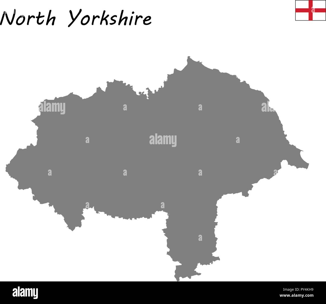 Alta qualità mappa è un cerimoniale di contea di Inghilterra. North Yorkshire Illustrazione Vettoriale