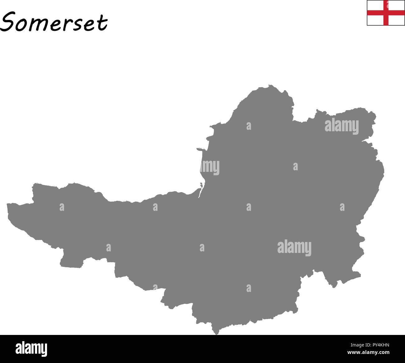 Alta qualità mappa è un cerimoniale di contea di Inghilterra. Somerset Illustrazione Vettoriale