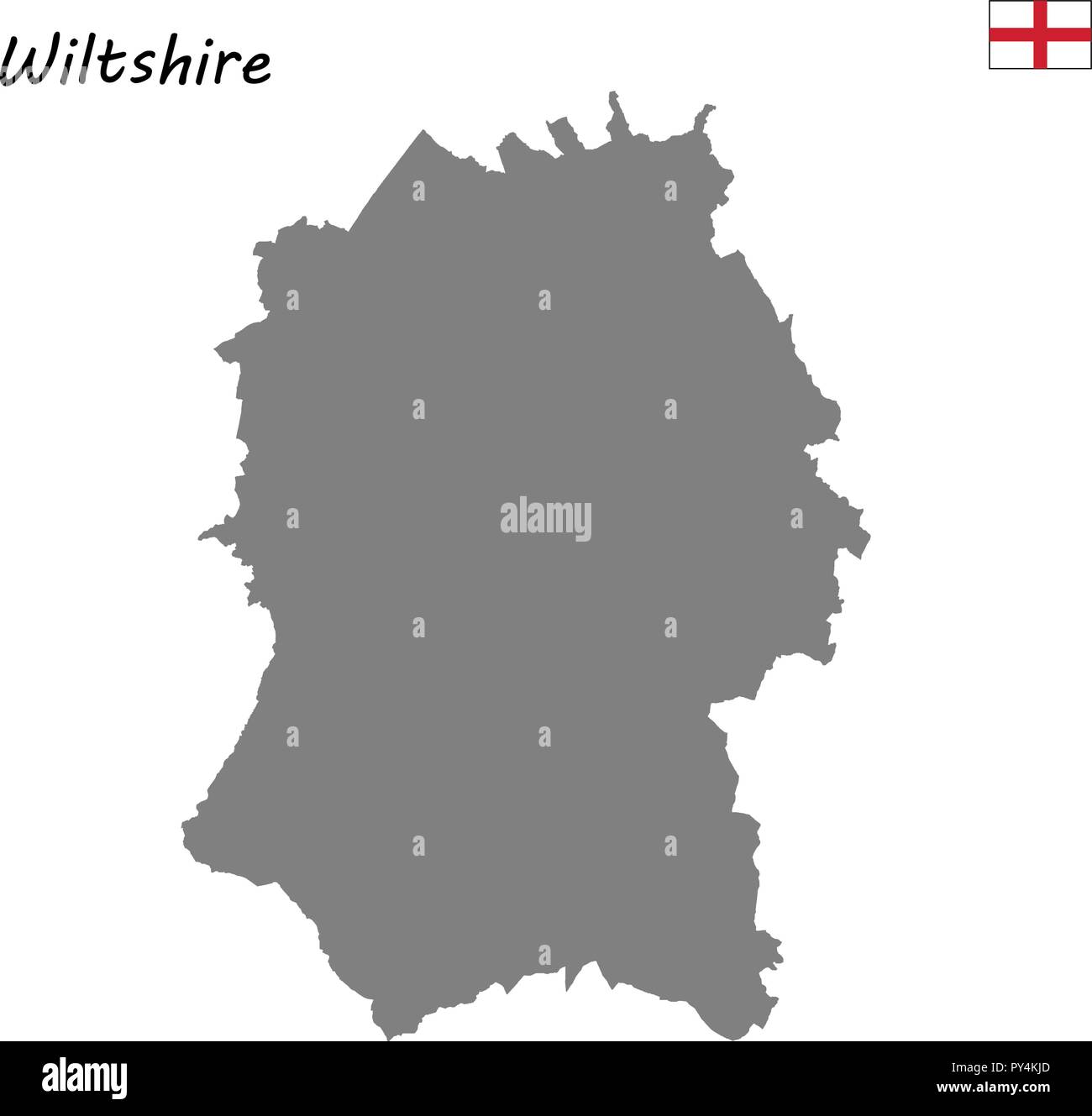 Alta qualità mappa è un cerimoniale di contea di Inghilterra. Wiltshire Illustrazione Vettoriale