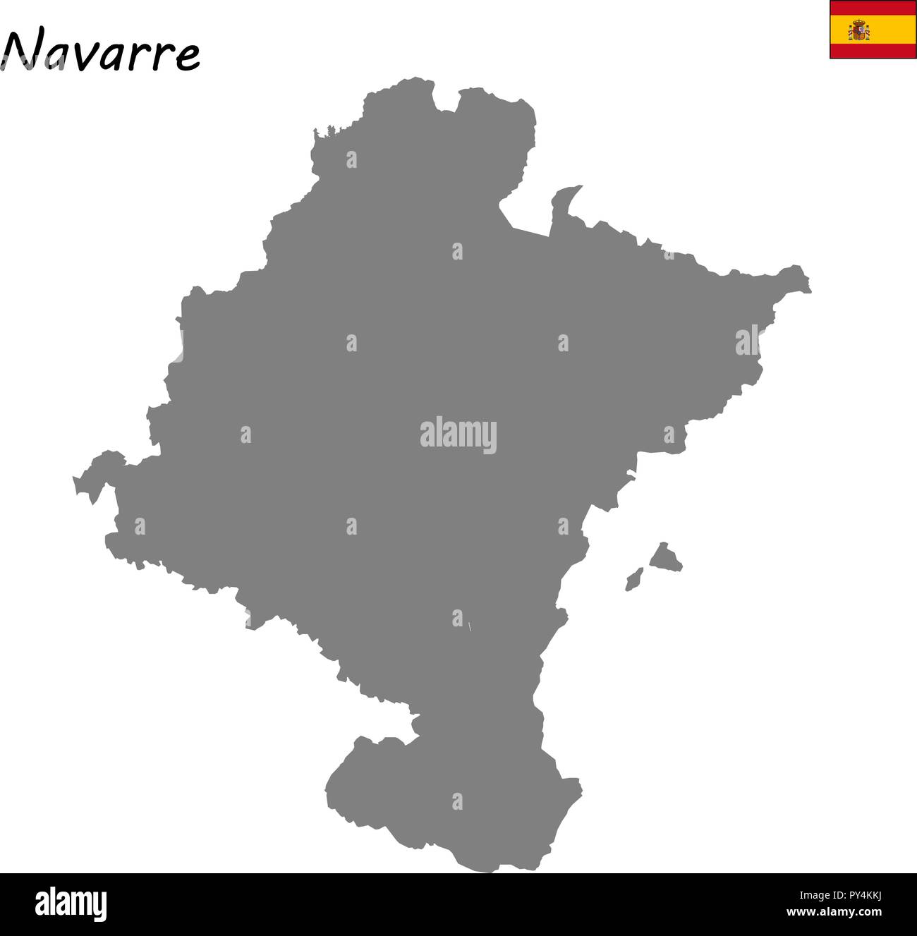 Alta qualità mappa delle comunità autonome della Spagna. La Navarra Illustrazione Vettoriale