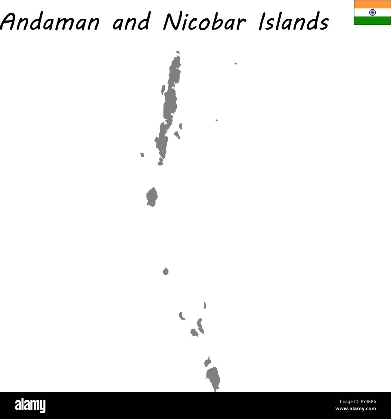 Alta qualità mappa delle Andamane e Nicobar è uno stato dell India Illustrazione Vettoriale