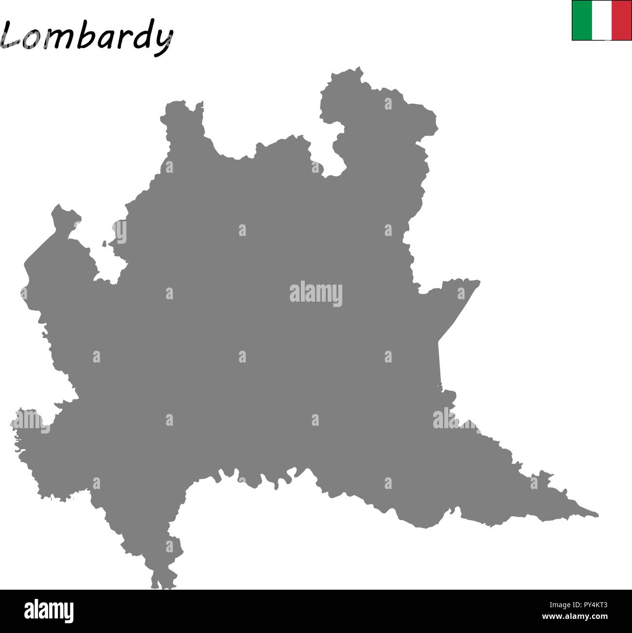 Alta qualità di mappa la Lombardia è una regione dell'Italia Illustrazione Vettoriale
