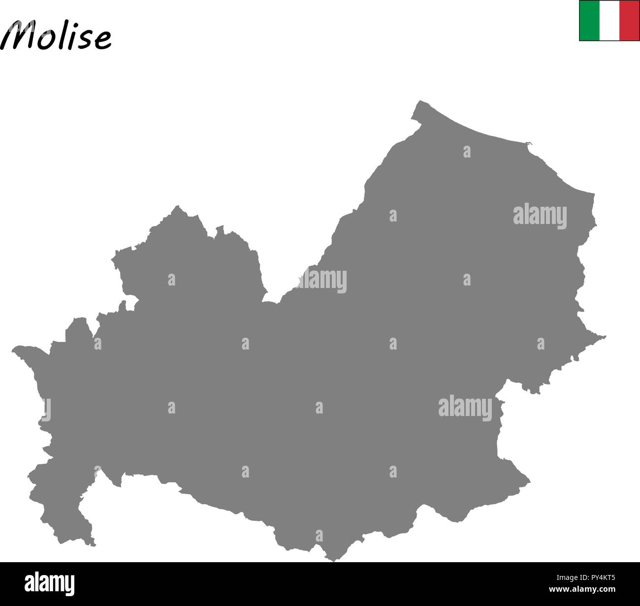 Alta Qualità Mappa del Molise è una regione dell'Italia Illustrazione Vettoriale