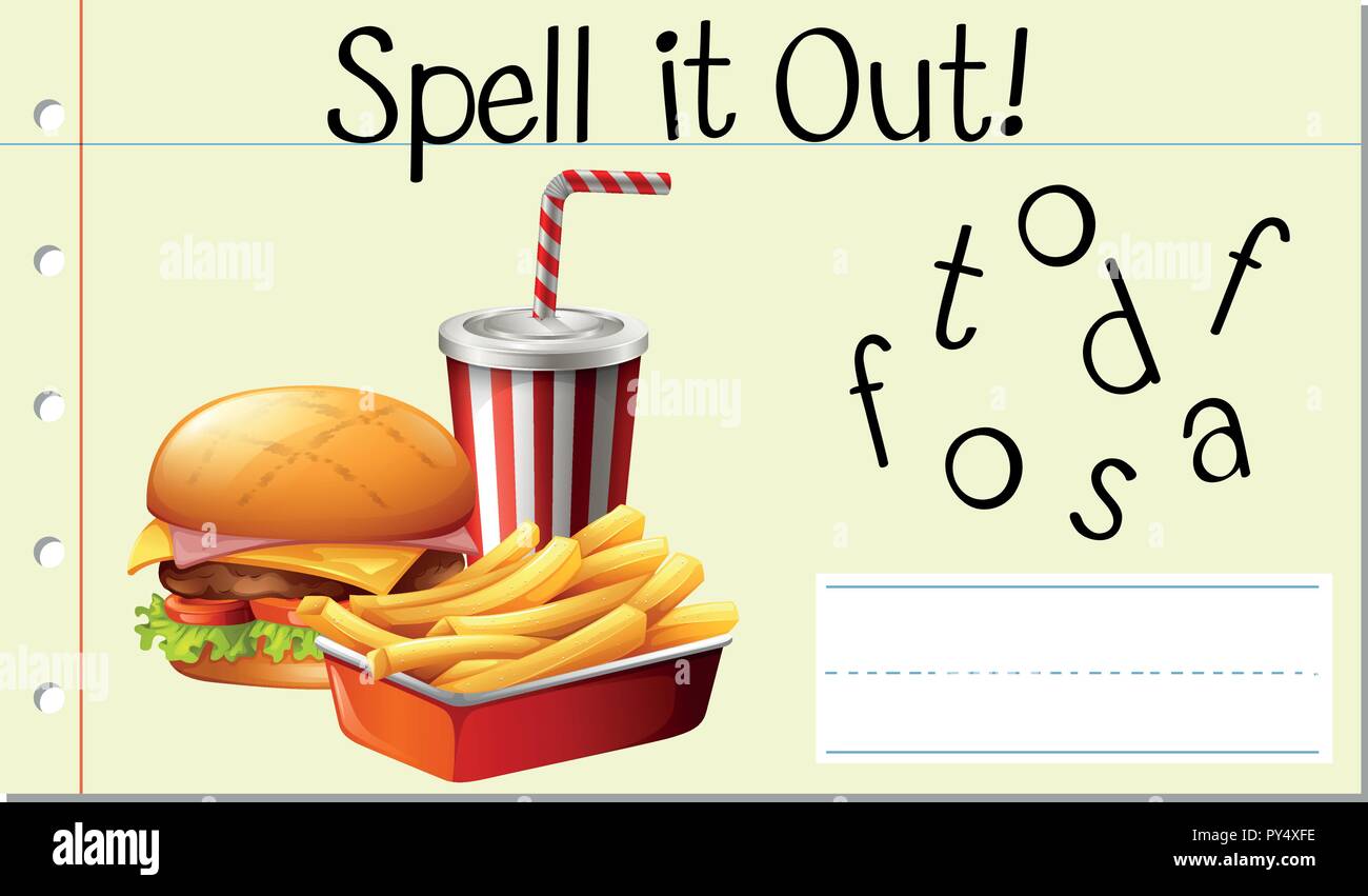 Scriverlo un fast food illustrazione Illustrazione Vettoriale