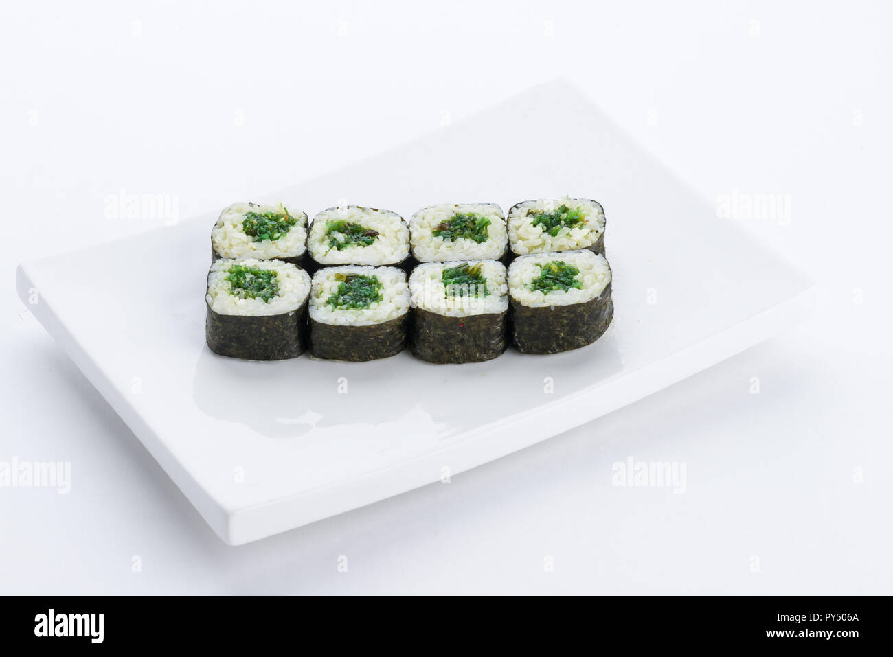 Il cibo giapponese, ristorante sushi gunkan maki roll piatto o vassoio impostato. Set di Sushi e composizione Foto Stock