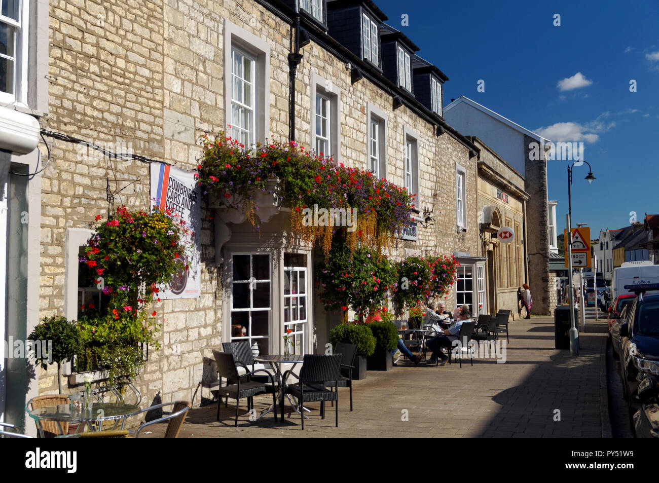 Bear Inn, Cowbridge High Street, Vale of Glamorgan, South Wales, Regno Unito. Foto Stock