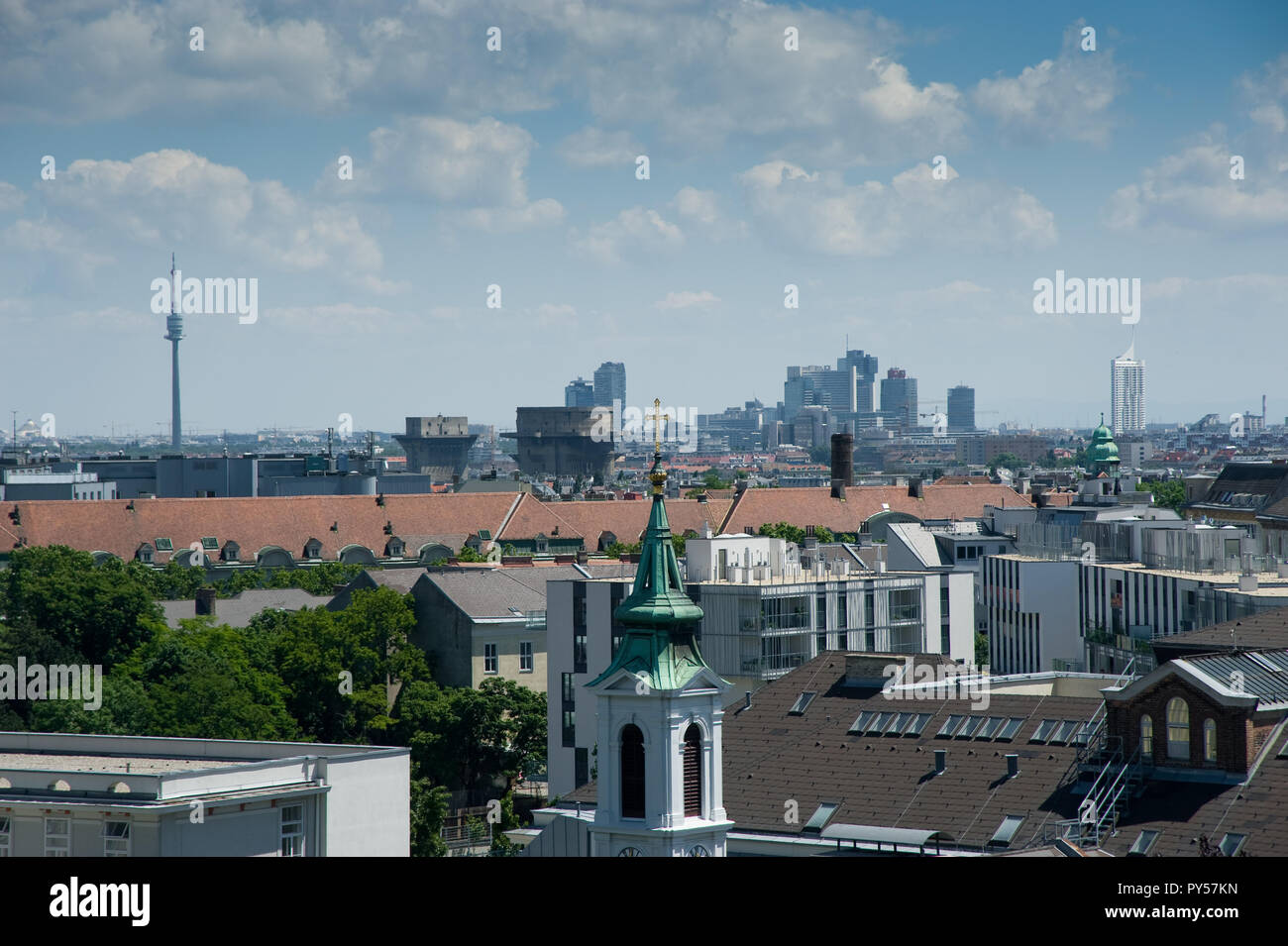 Wien, Blick über den Alsergrund - Vienna, Panorama, ottavo distretto Foto Stock