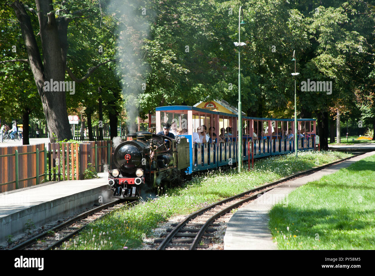 Wien Prater, Liliputbahn Foto Stock