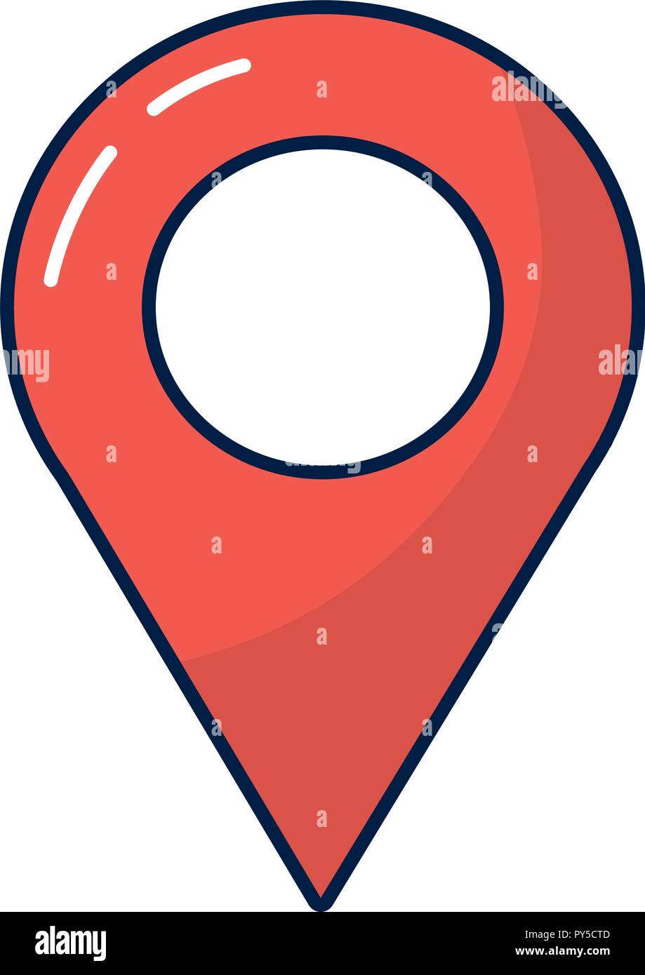 Mappa e posizione pin Illustrazione Vettoriale