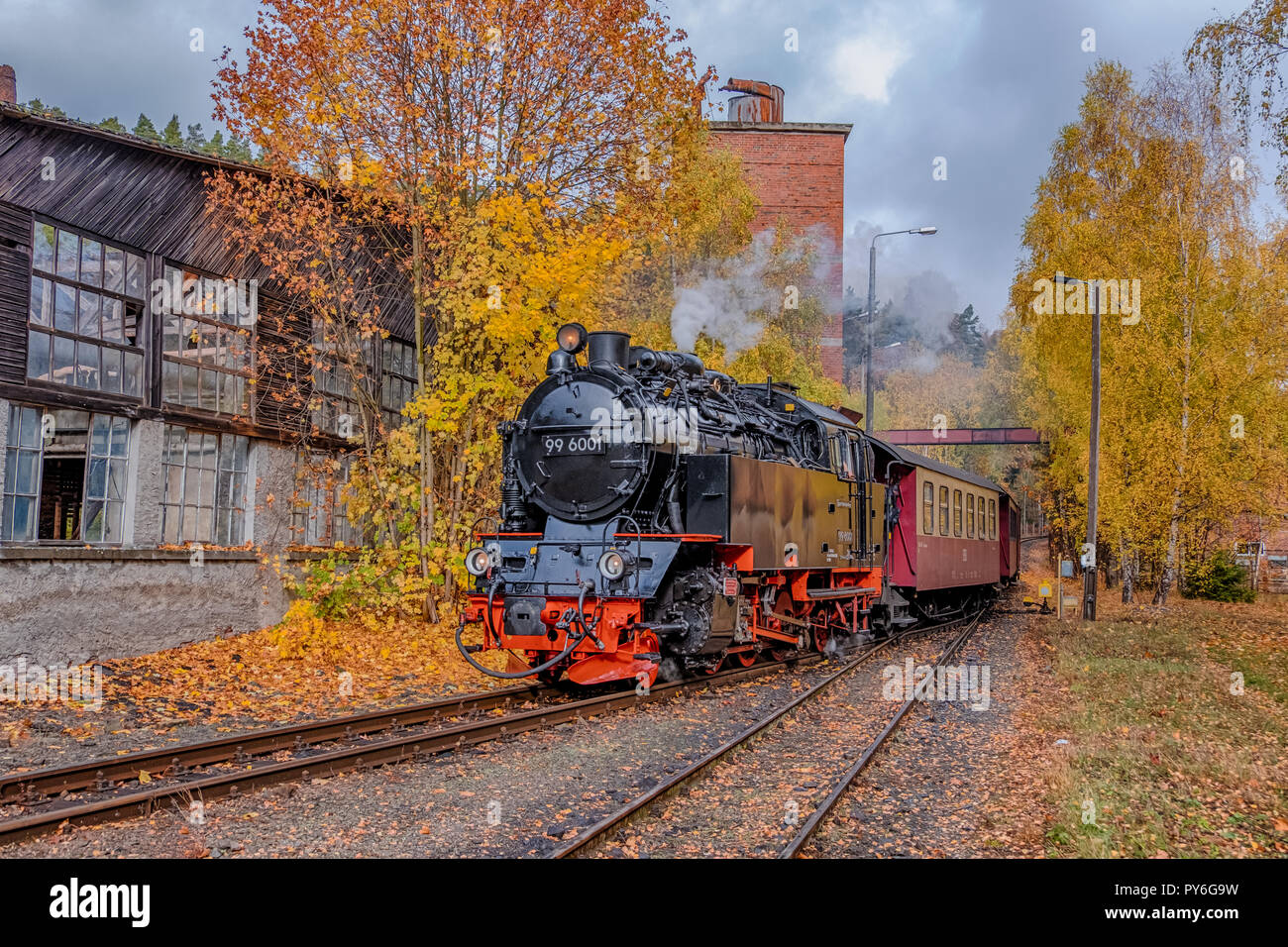 Eisenbahnromantik im Harz Selketal Selketalbahn Foto Stock