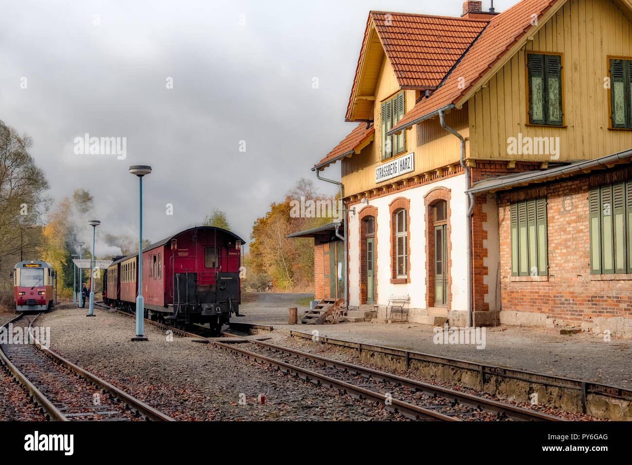 Eisenbahnromantik im Harz Selketal Selketalbahn Foto Stock