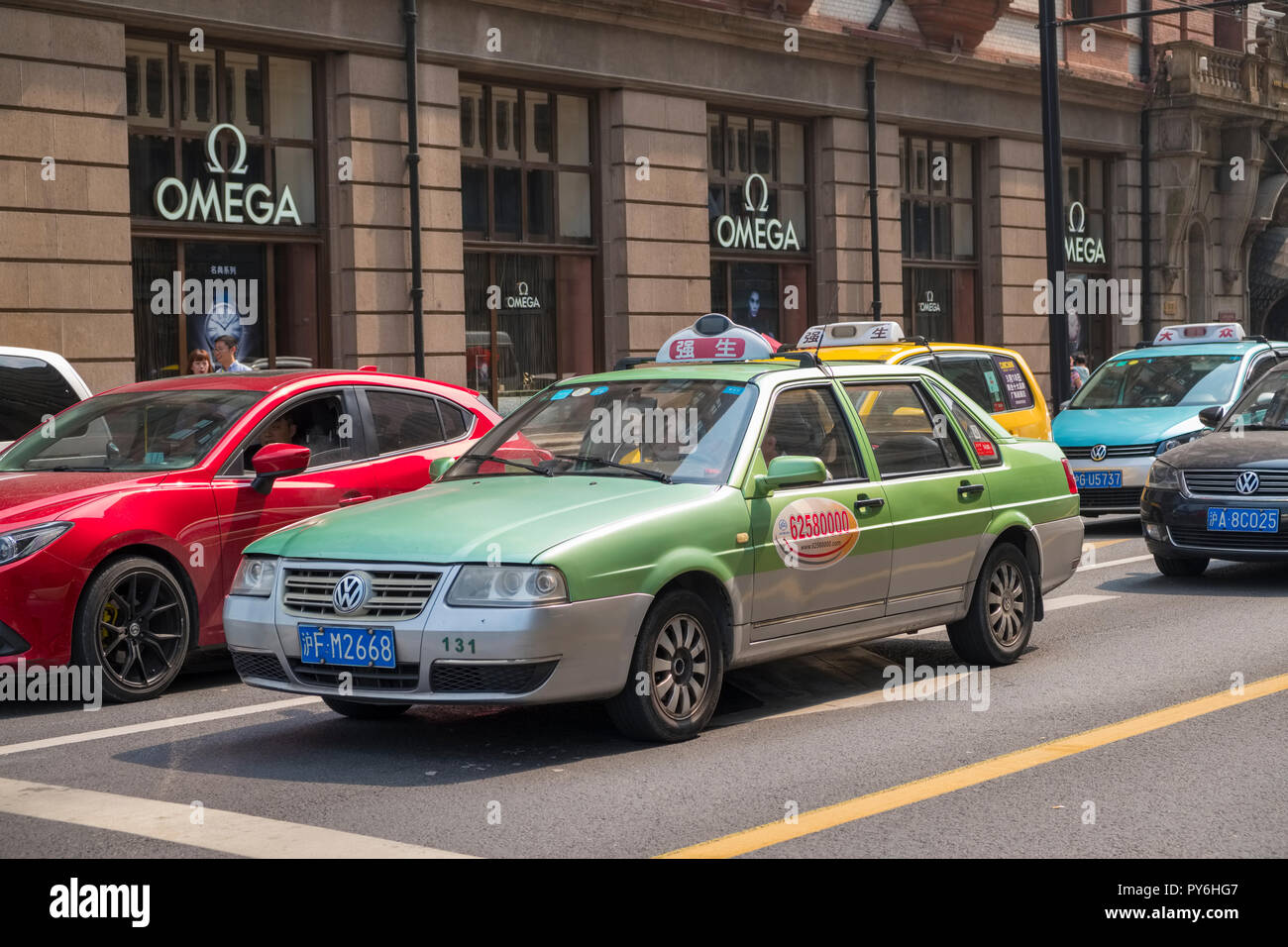 Un taxi a Shanghai in Cina, Asia Foto Stock