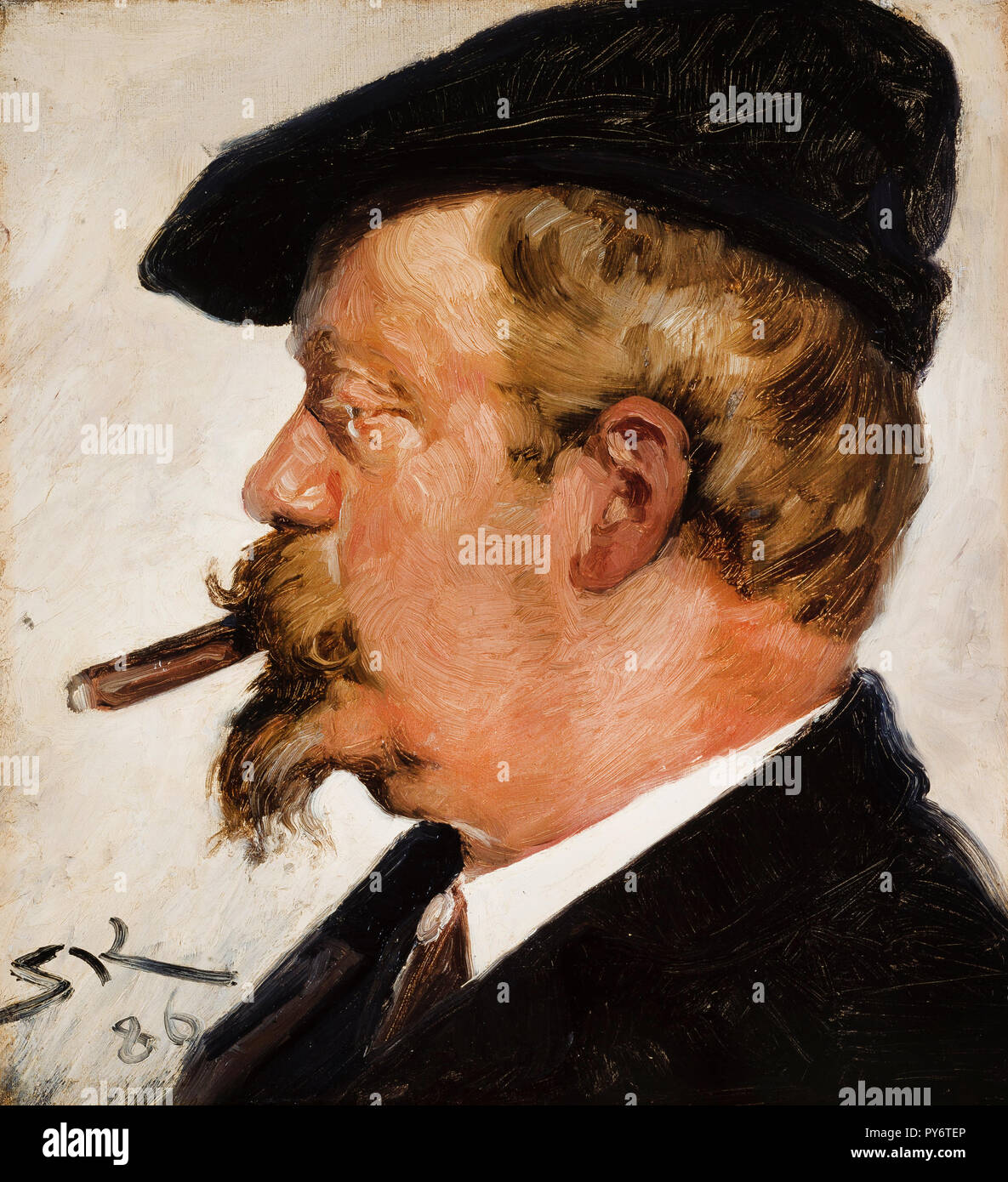 Peder Severin Kroyer, Ritratto di Vilhelm Rosenstand 1886 olio su tela, Skagens museum, Skagen, Danimarca. Foto Stock