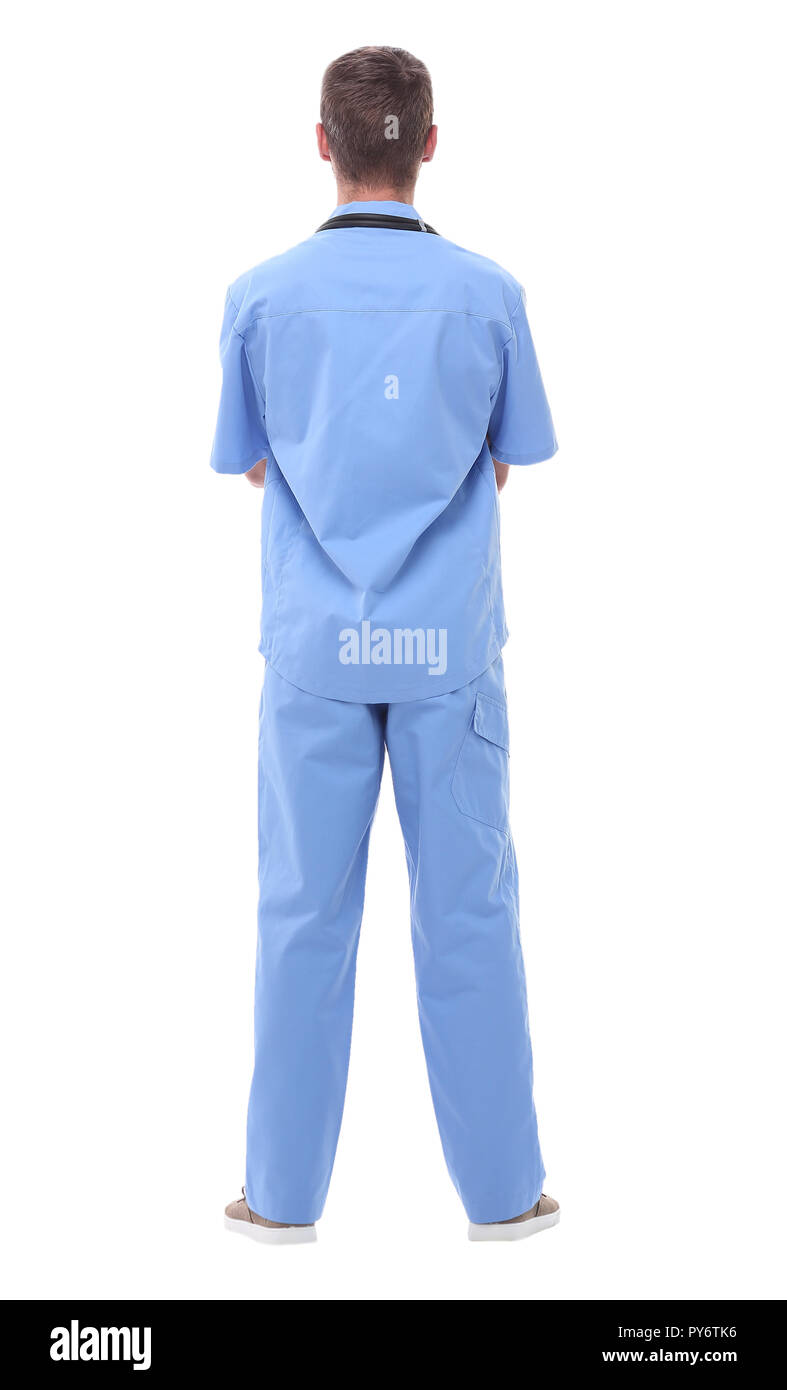 Vista posteriore. medico chirurgo con uno stetoscopio Foto Stock Vista posteriore. medico chirurgo con uno stetoscopio Foto Stock