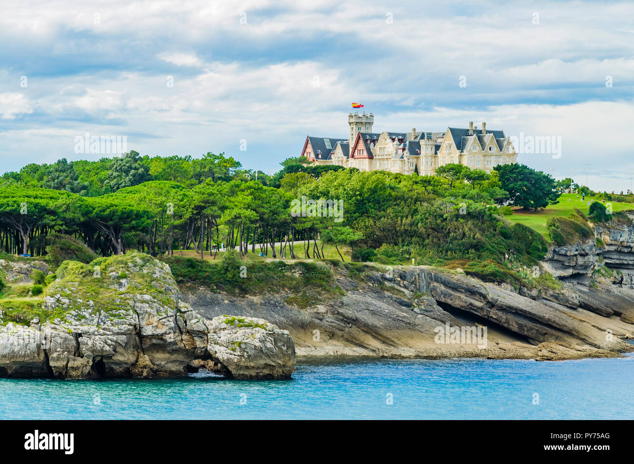 Il Palacio de la Magdalena è un palazzo situato sulla penisola di Magdalena della città di Santander, Cantabria, Spagna. Foto Stock