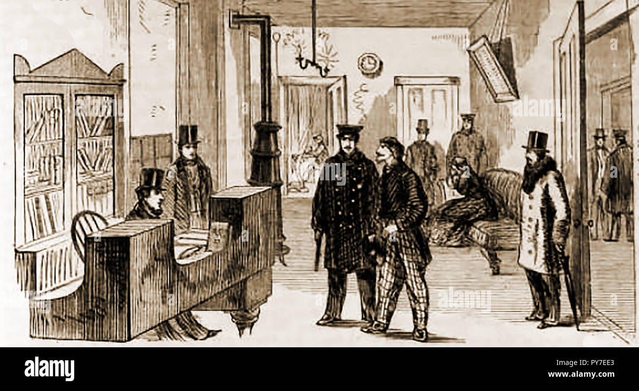 Boston Stati Uniti d'America nel 1859 - Il capitano dell'Ufficio (camera di carica) nella stazione di polizia Foto Stock