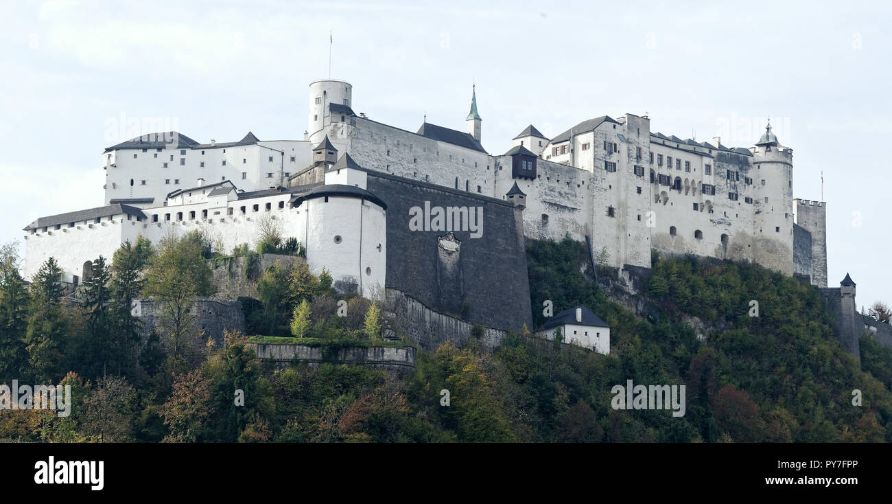 La fortezza di Hohensalzburg di Salisburgo, Austria Foto Stock