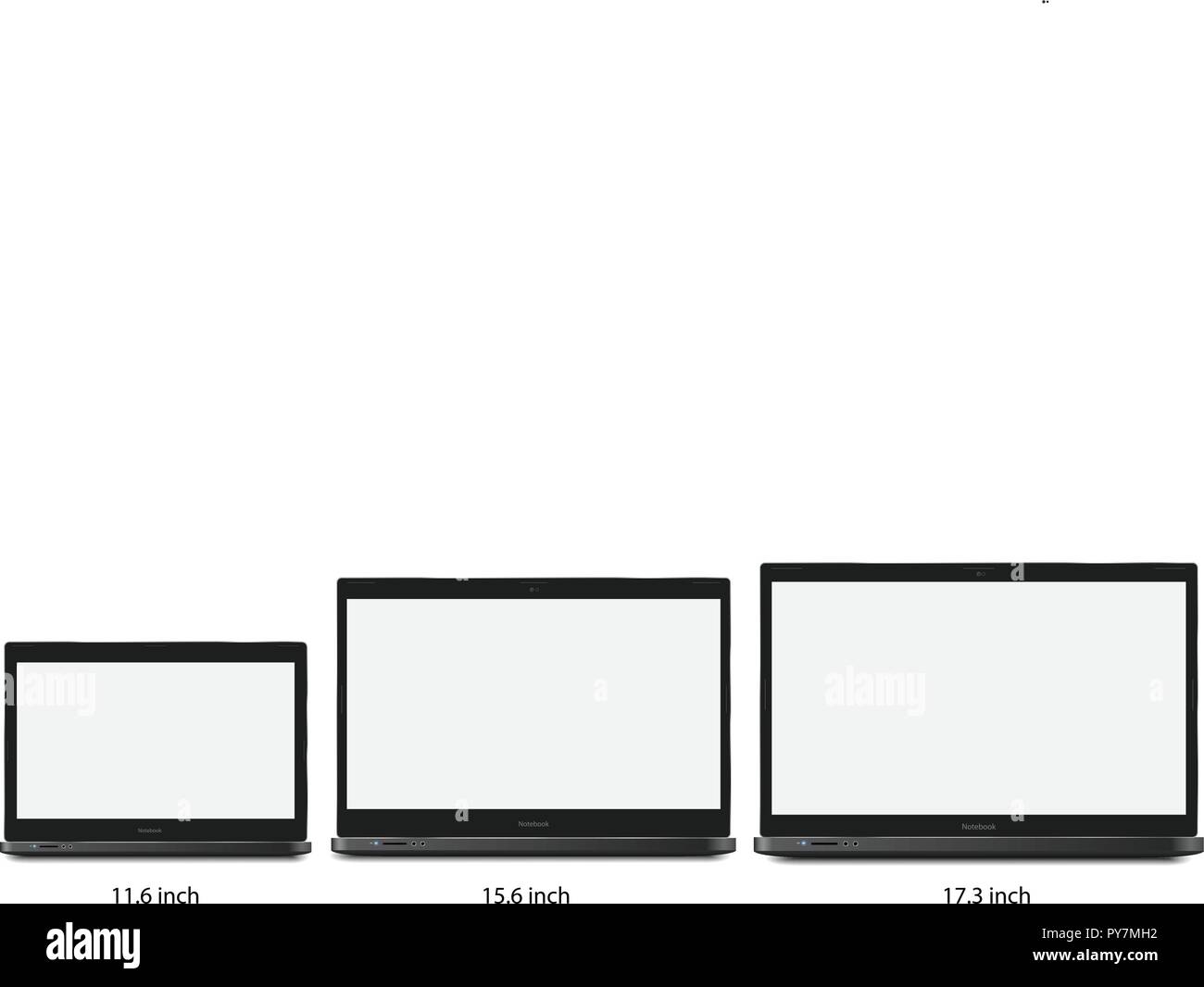 Notebook modello di computer portatile Illustrazione Vettoriale
