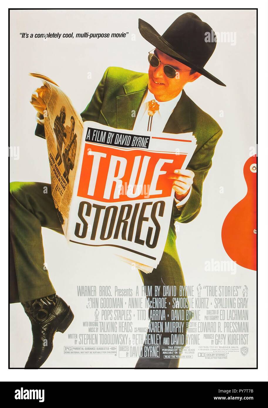 Pellicola originale titolo: storie vere. Titolo inglese: storie vere. Anno: 1986. Direttore: David Byrne. Stelle: David Byrne. Credito: WARNER BROTHERS / Album Foto Stock