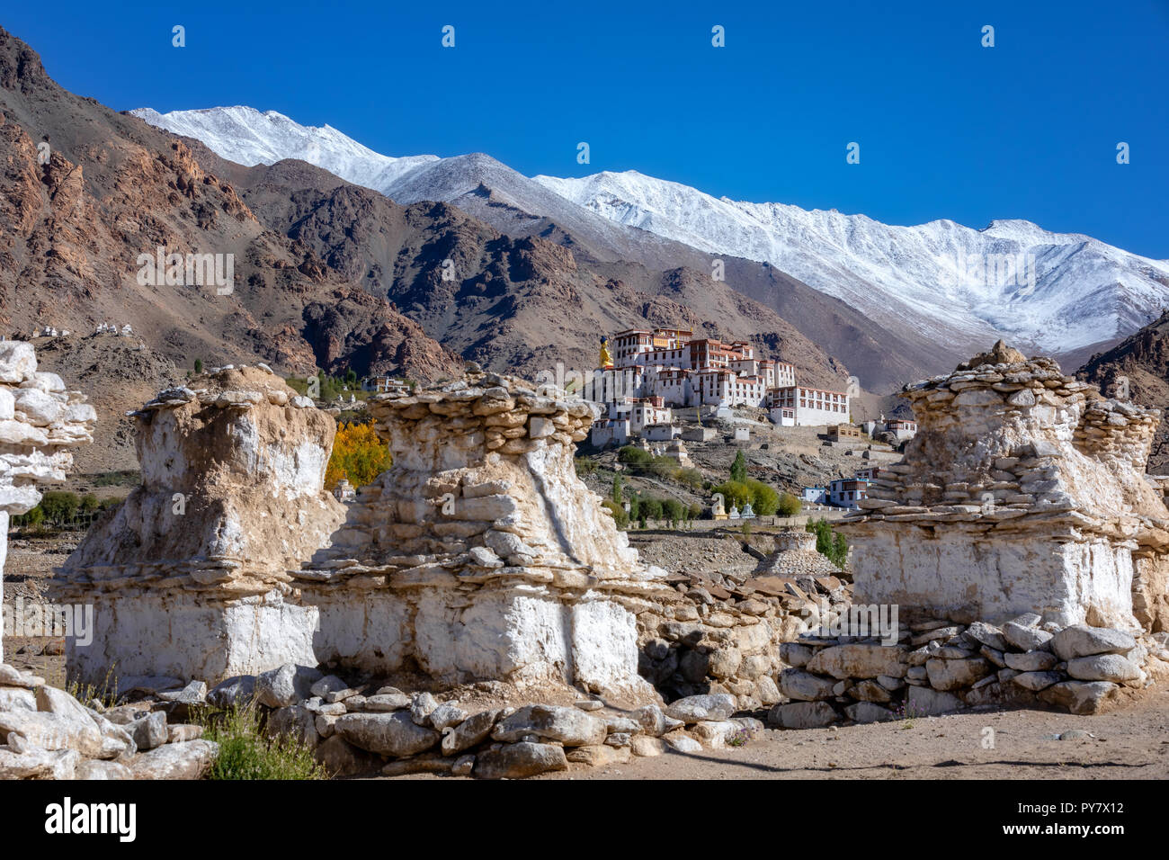 Likir monastero o Likir Gompa, Ladakh, Kashmir India Foto Stock