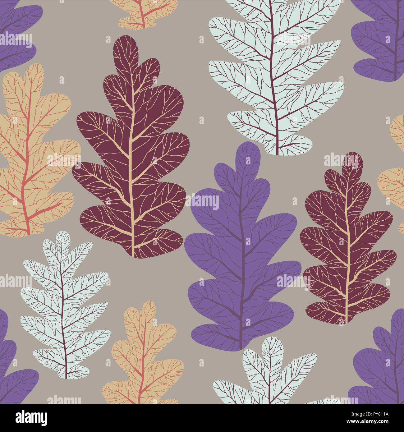 Foglie di pattern di trend Illustrazione Vettoriale