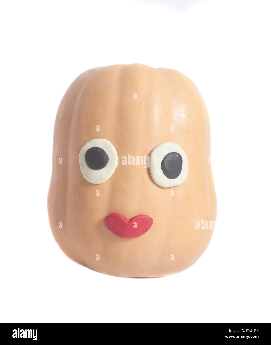 Zucca di Halloween isolati su sfondo bianco Foto Stock