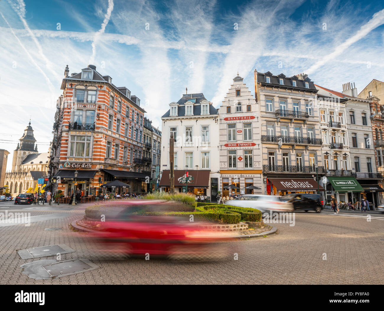 Grand Sablon square, (Place du Grand Sablon) Bruxelles, Belgio Foto Stock