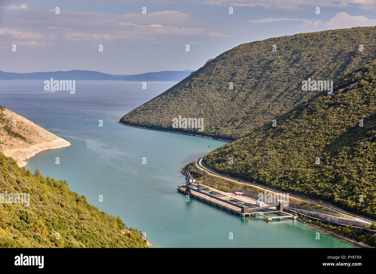 Baia vicino a (Plomin Fianona) in Istria, Croazia Foto Stock