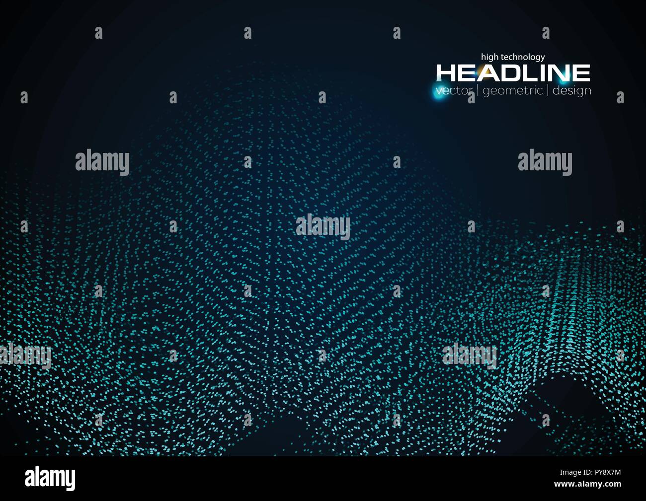 Shiny abstract avveniristico hi-tech linea tratteggiata onde sfondo. Il design del vettore Illustrazione Vettoriale