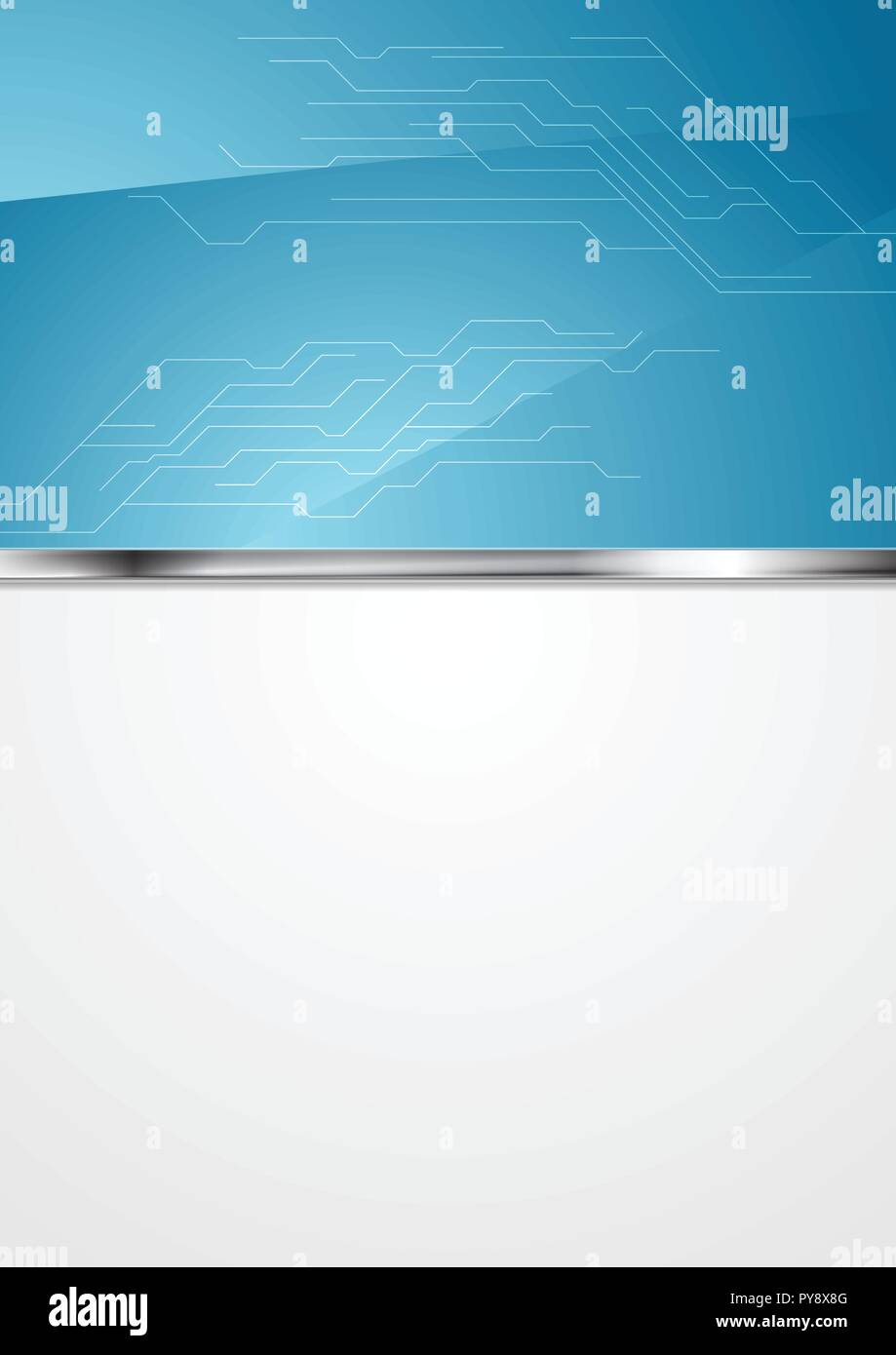 Blu e grigio Sfondo tecnologico con scheda di circuito. Illustrazione Vettoriale Illustrazione Vettoriale