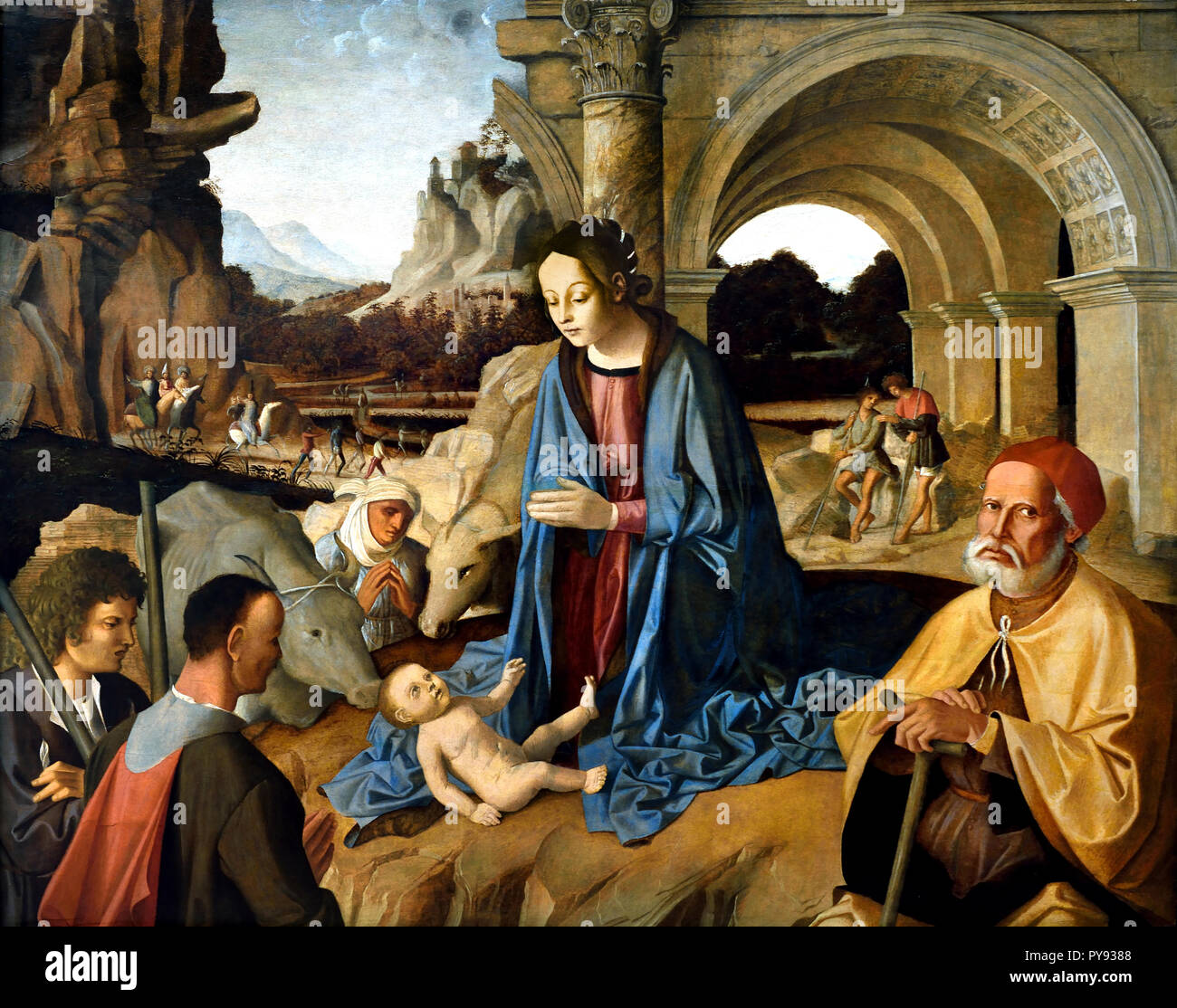 L adorazione del pastore 1520 Marco Palmezzano 1459-1539 15-16Secolo, Italia, italiano. Foto Stock