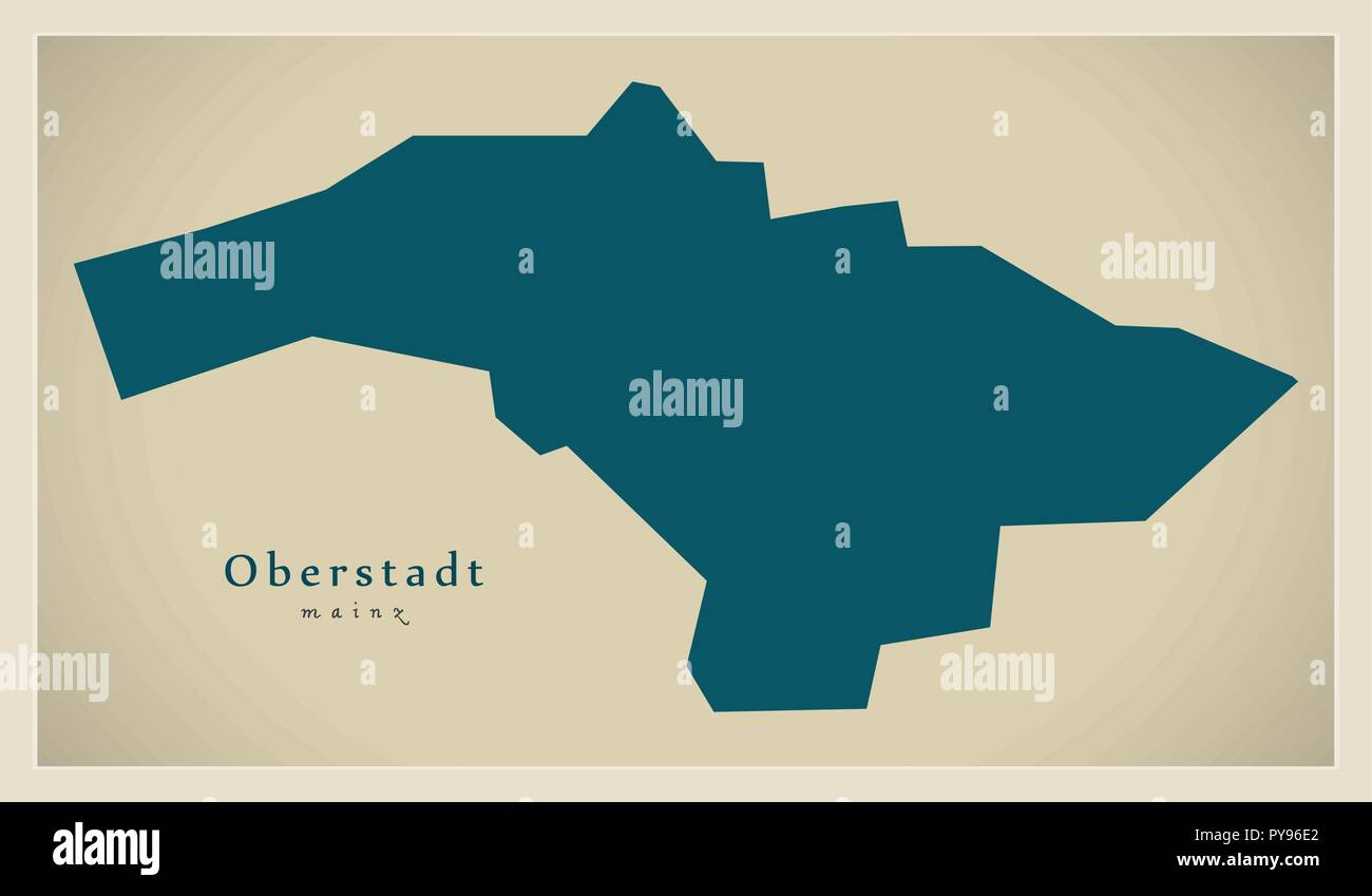 Moderno distretto mappa - Oberstadt Mainz Germania Illustrazione Vettoriale