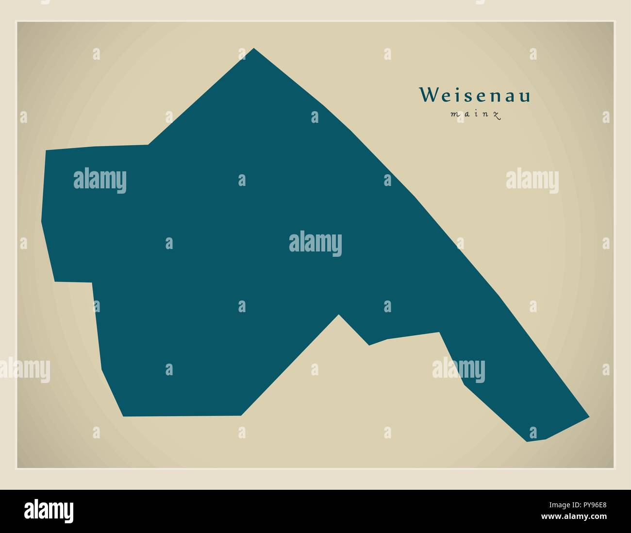 Moderno distretto mappa - Weisenau Mainz Germania Illustrazione Vettoriale