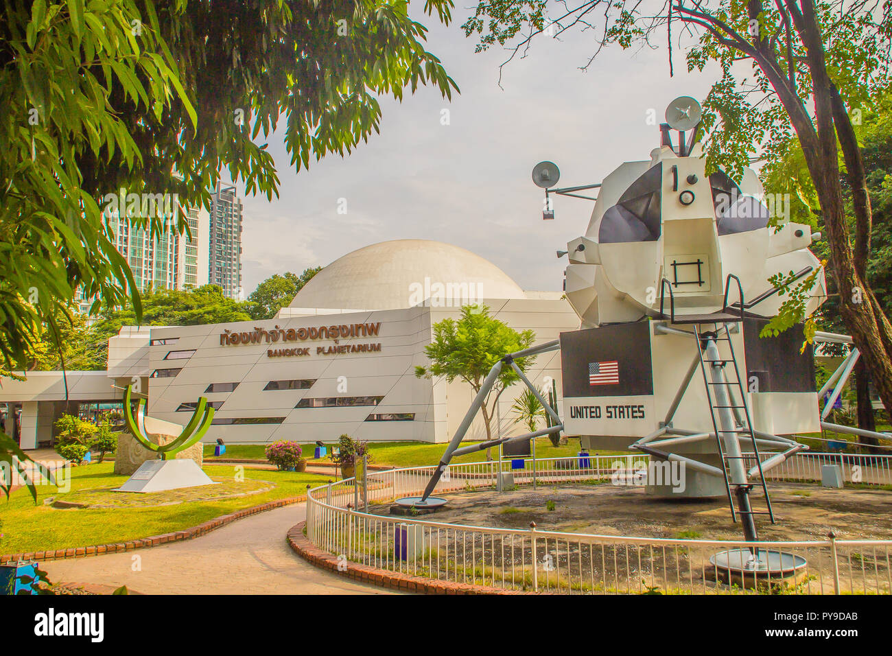 Bangkok, Tailandia - 4 Novembre 2017: modello di Apollo modulo lunare, il lander porzione della navetta Apollo costruito per noi il programma Apollo th Foto Stock