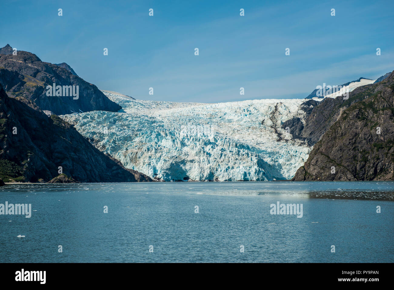 Holgate Glacier, Harding Icefield, il Parco nazionale di Kenai Fjords, Alaska, Stati Uniti d'America. Foto Stock