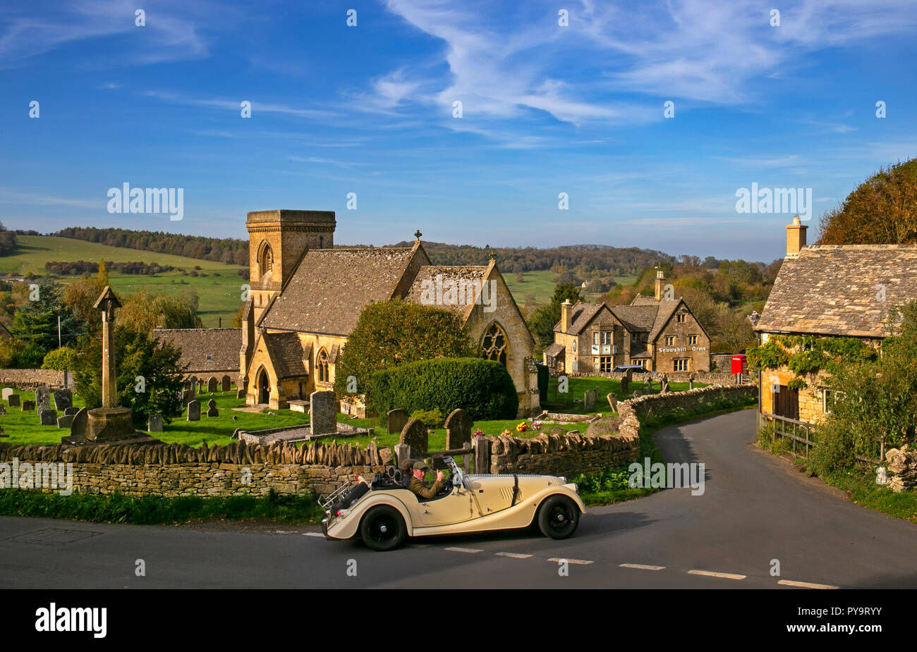 Villaggio di Snowshill,Cotswolds,Gloucestershire,l'Inghilterra,l'Europa Foto Stock